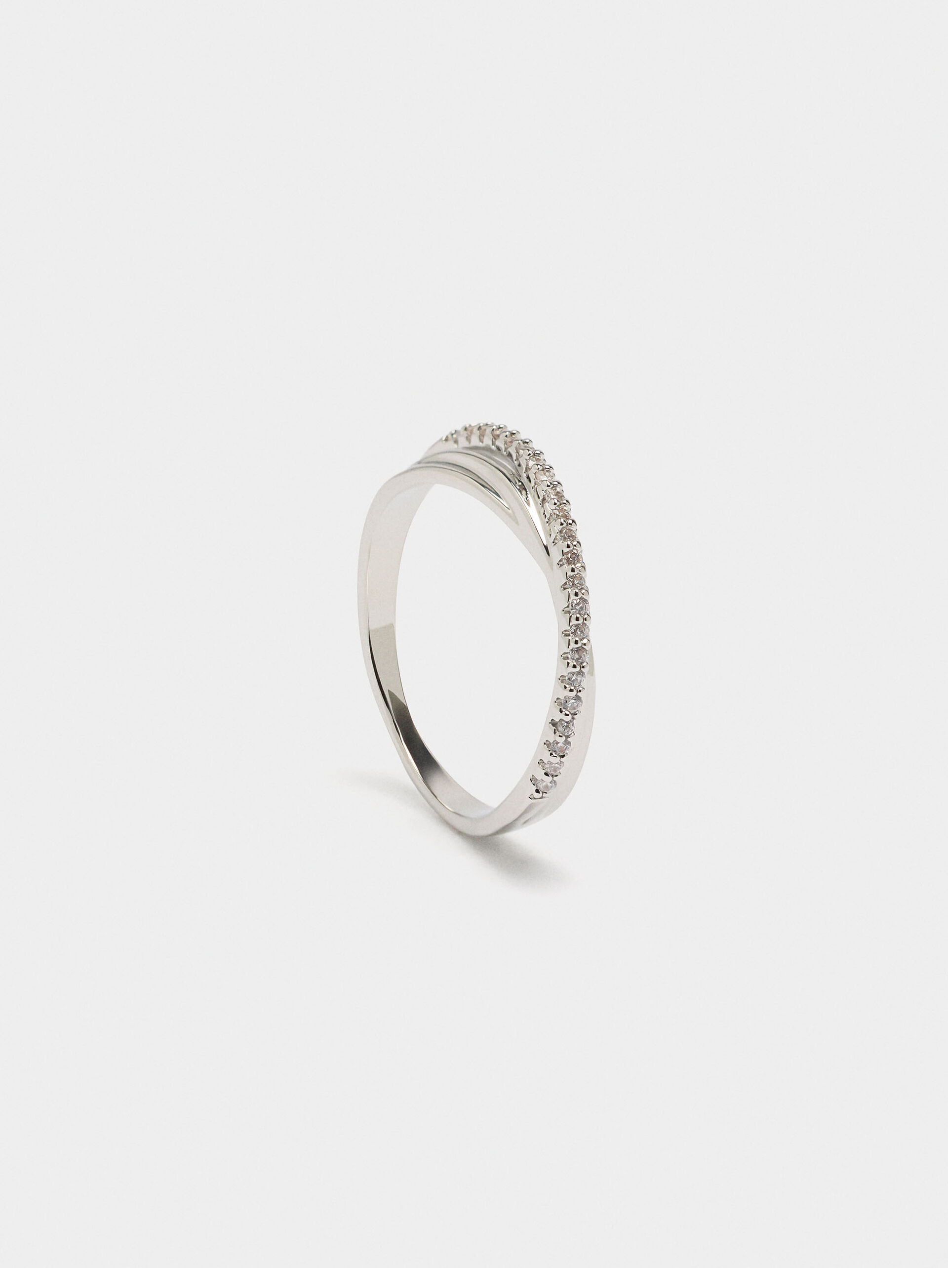 Cross ring with zircons  image number 1.0