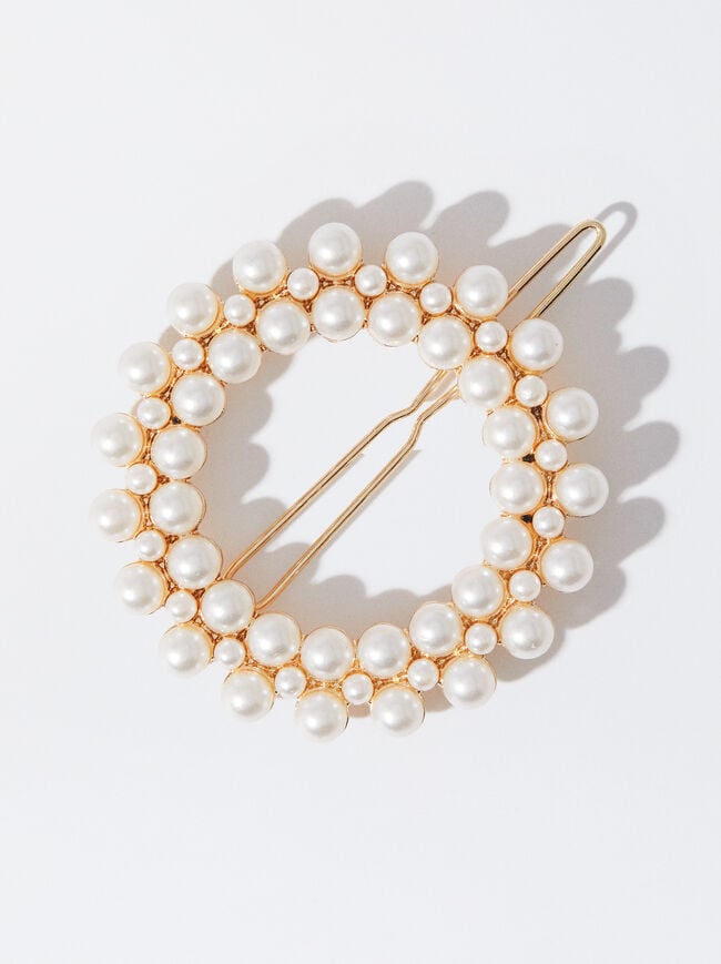 Hair Duckclip With Pearls image number 1.0