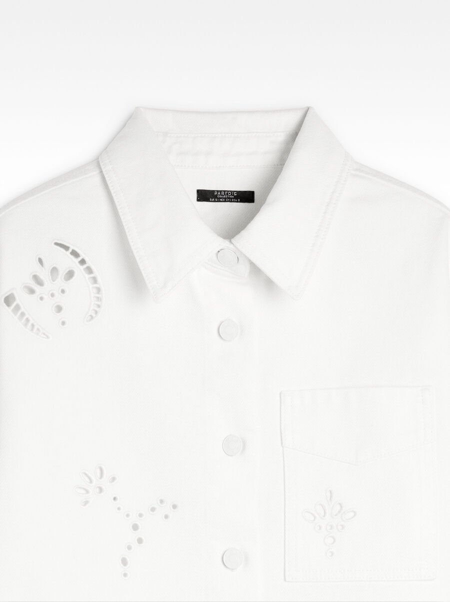 100% cotton shirt with perforated embroidery