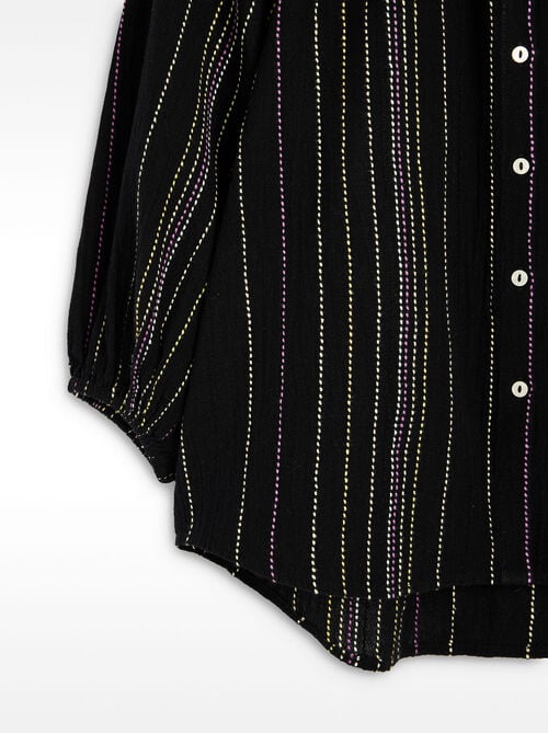 Chemise multicolore avec surpiqûne 100 % coton