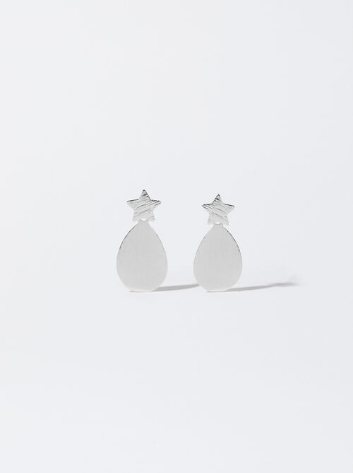 Pendientes ovalados con estrella 
