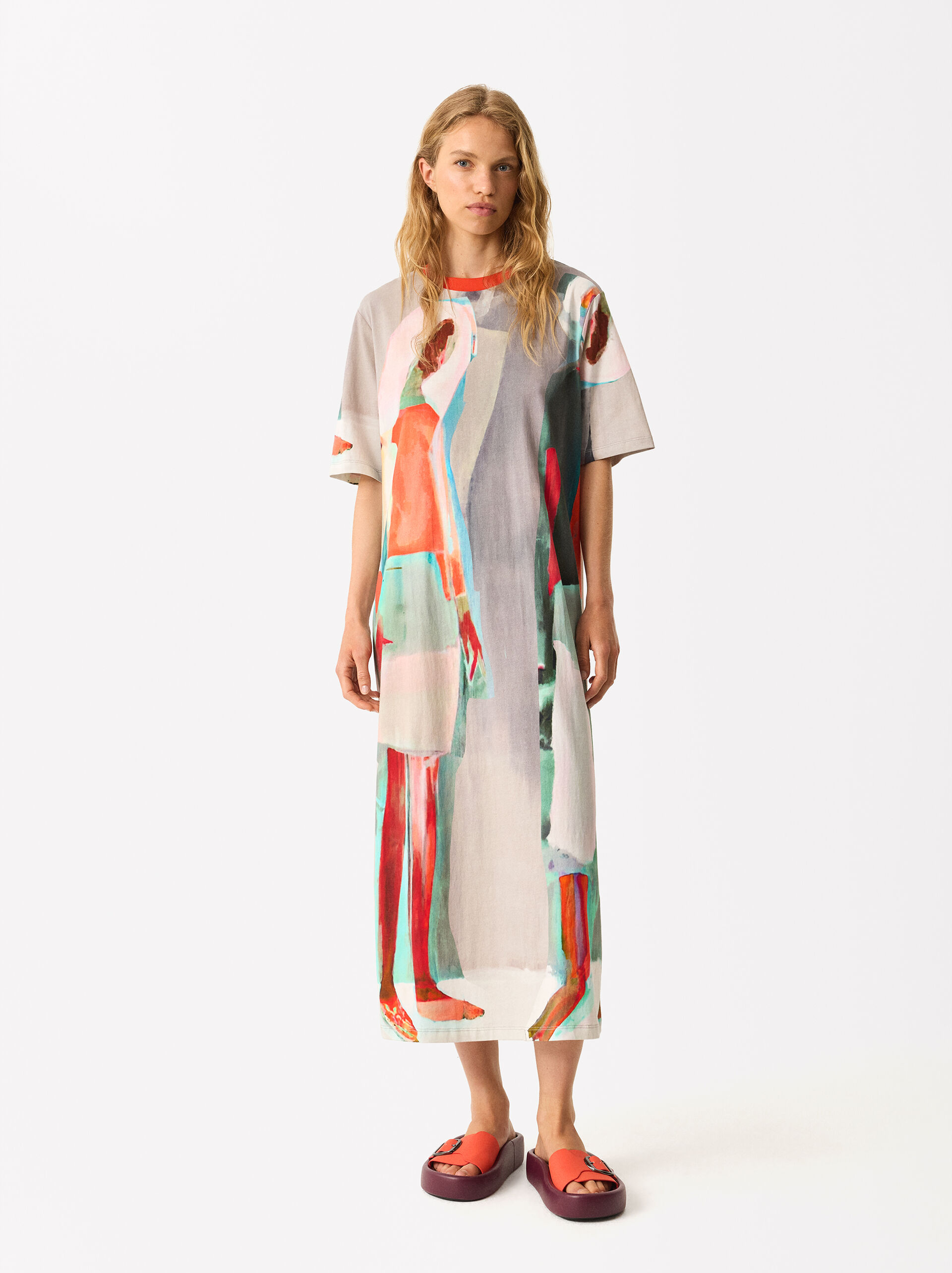 Online Exclusive - Kleid Aus Bedruckter Baumwolle image number 0.0