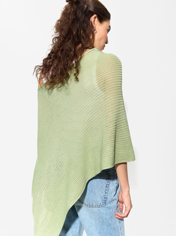 Knitted Cape, Green, hi-res