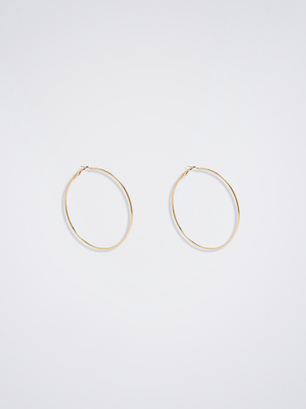 Basic Large Hoop Earrings, Golden, hi-res