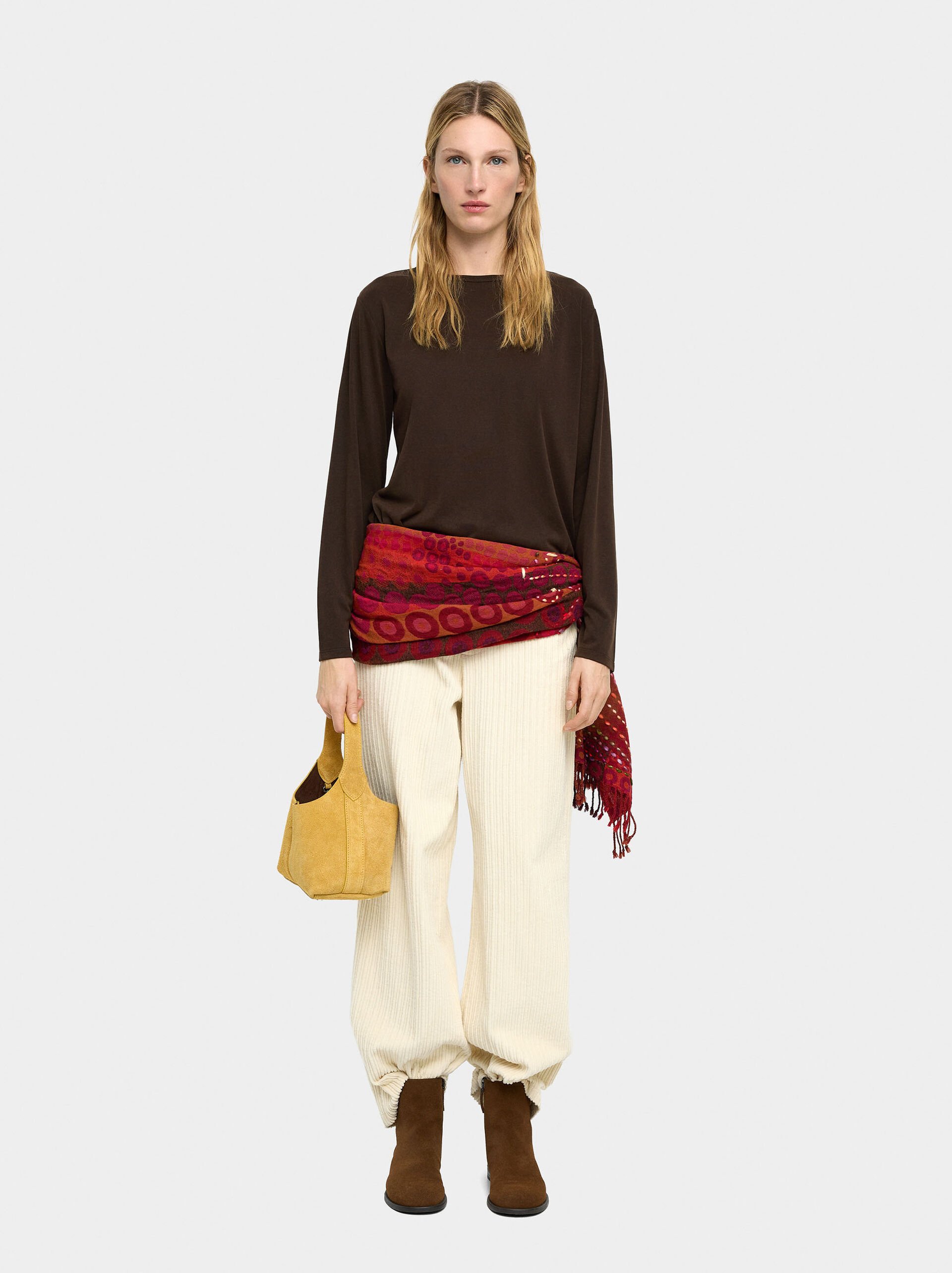 Camiseta lisa de manga larga  image number 0.0