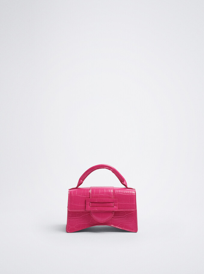 Embossed Animal Handbag, Pink, hi-res