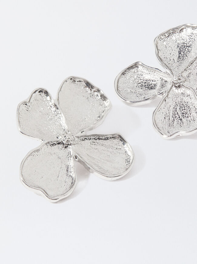 Silver Flower Earrings image number 2.0