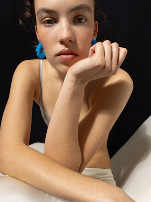 Silicone Earrings, Blue, hi-res