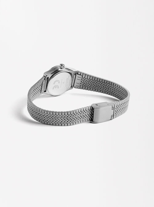Relógio com bracelete de aço inoxidável