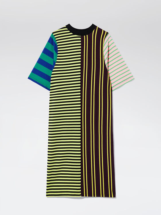 Langes Kleid Mit Print, Mehrfarbig, hi-res