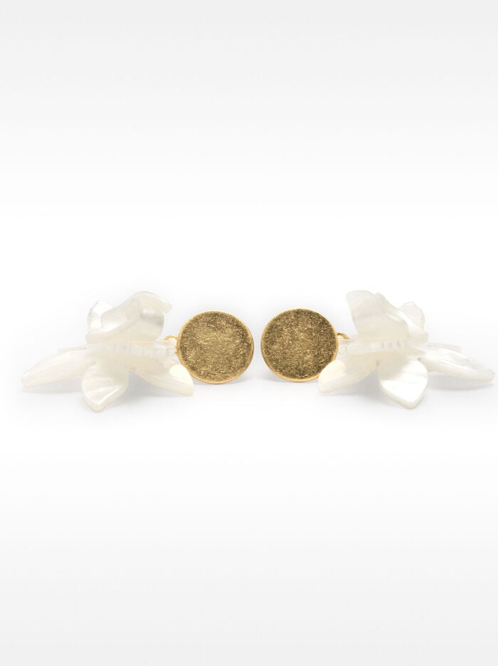 Pendientes maxi de flor perolada