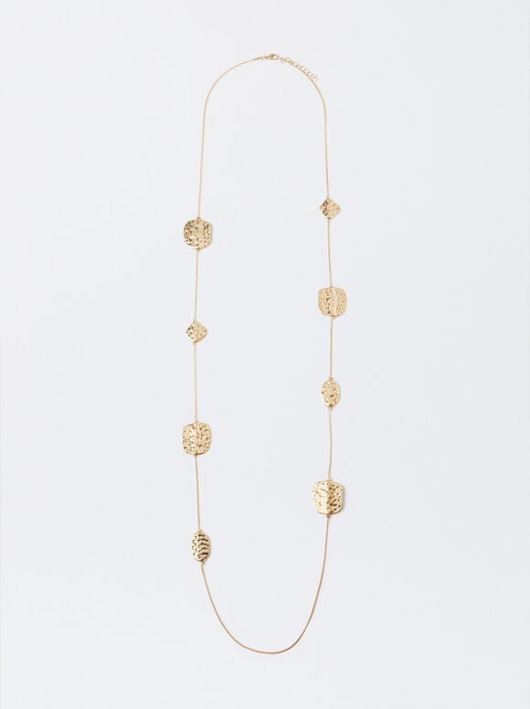 Lange Goldfarbene Halskette, Golden, hi-res