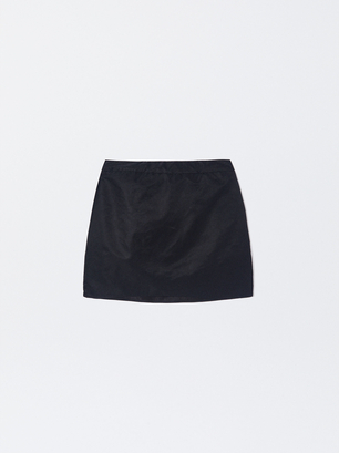 Basic Mini Skirt, Black, hi-res