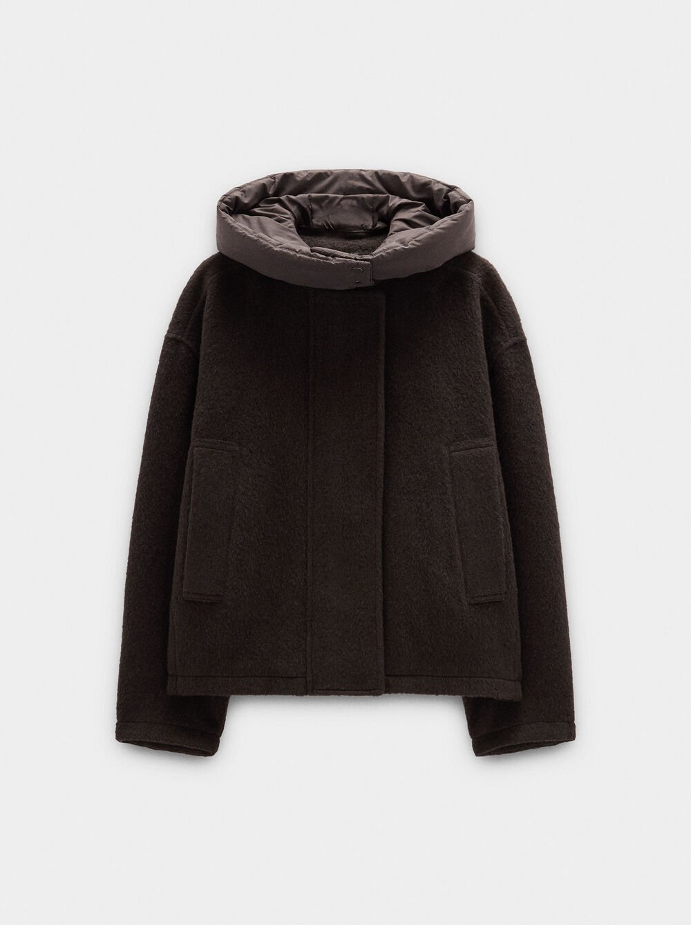 Hooded jacket with side pockets