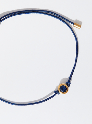 Bracelet Réglable Avec Charm En Acier Inoxydable, Bleu, hi-res
