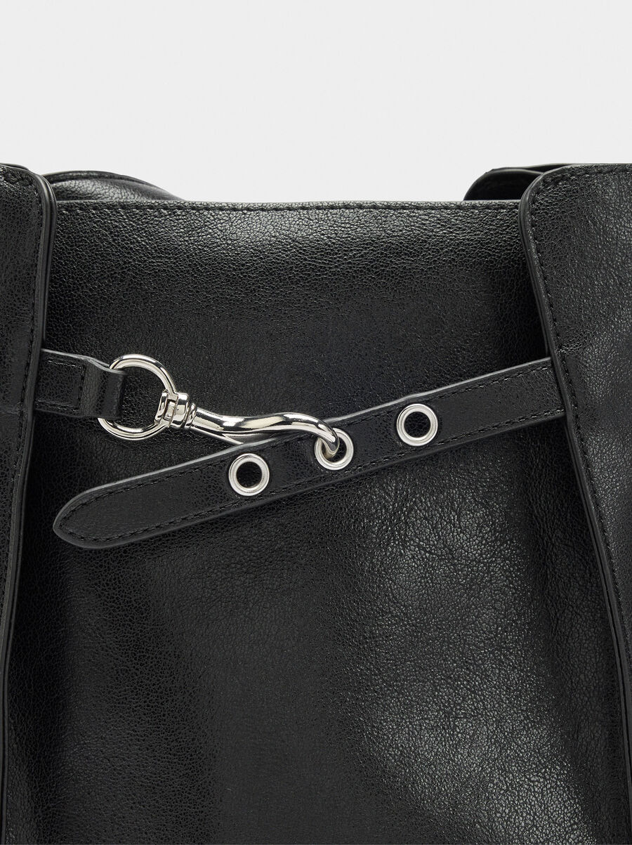 Bucket bag with side folds