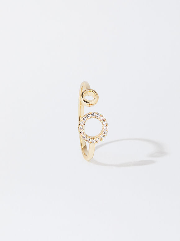 Golden Ring With Zirconia, Golden, hi-res