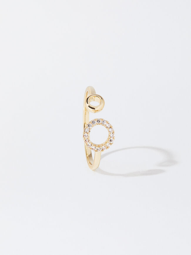 Golden Ring With Zirconia image number 1.0