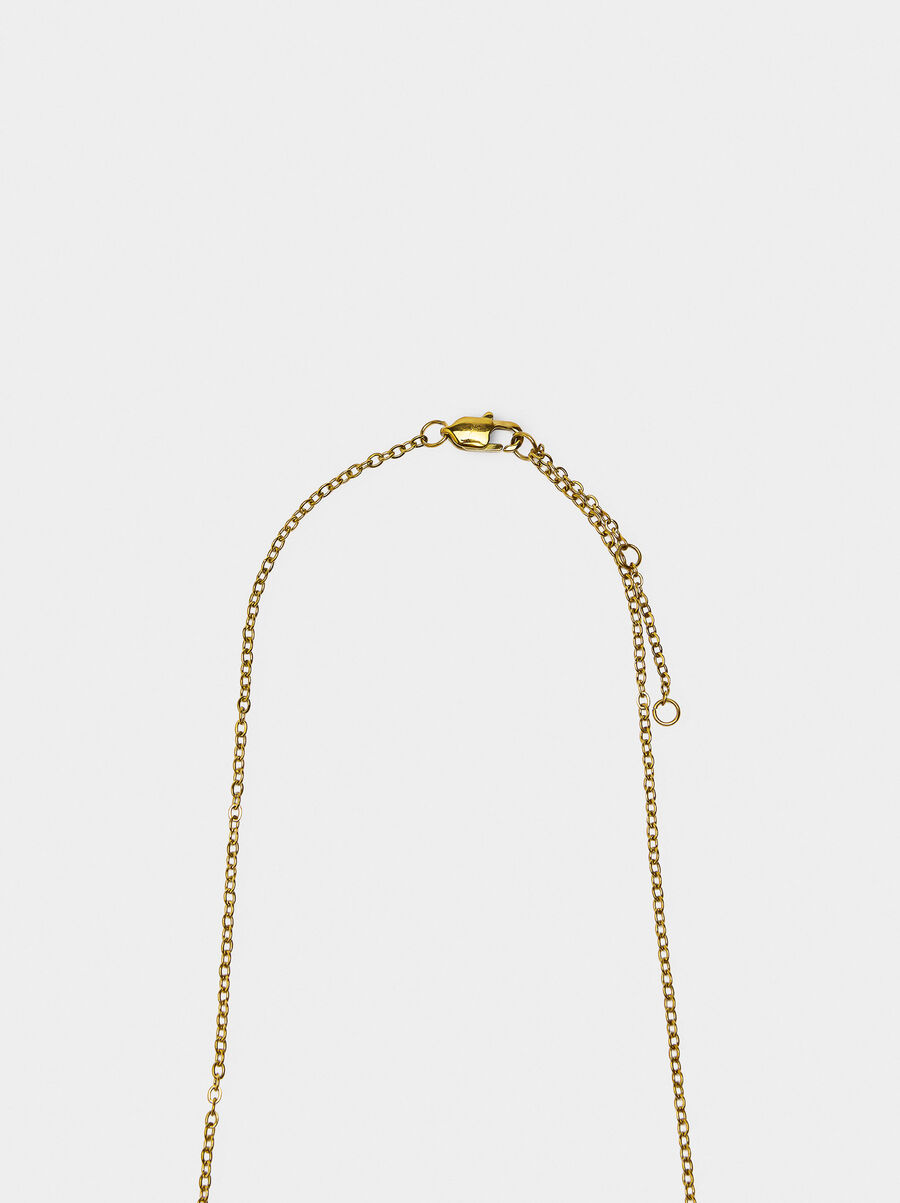 Necklace of links with pendant - stainless steel