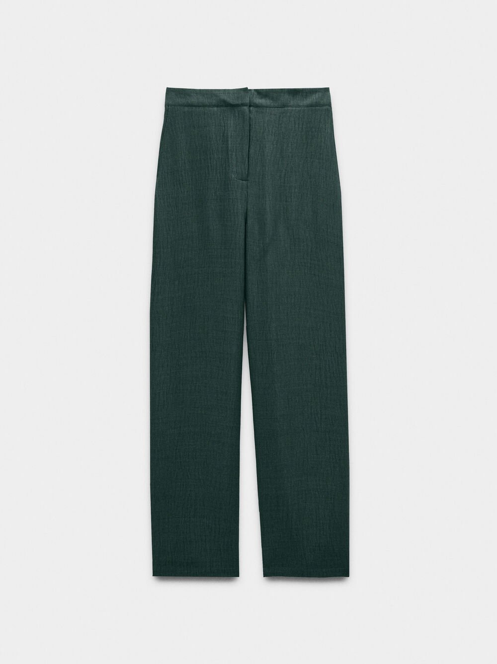 Trousers with crinkled effect