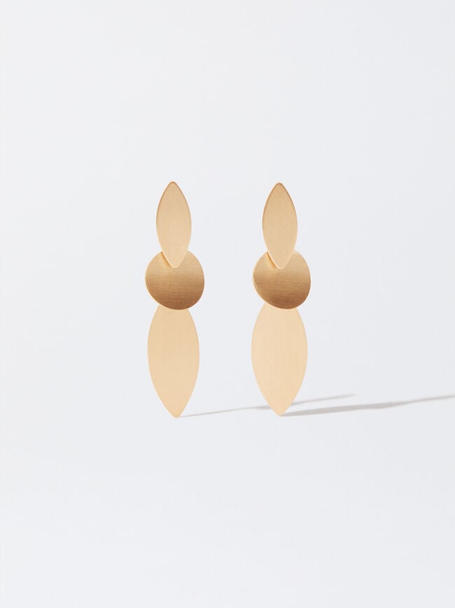 Matte Effect Golden Earrings