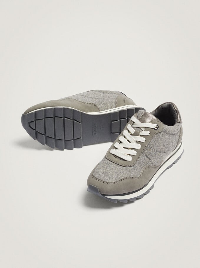 Contrast Sneakers, Grey, hi-res