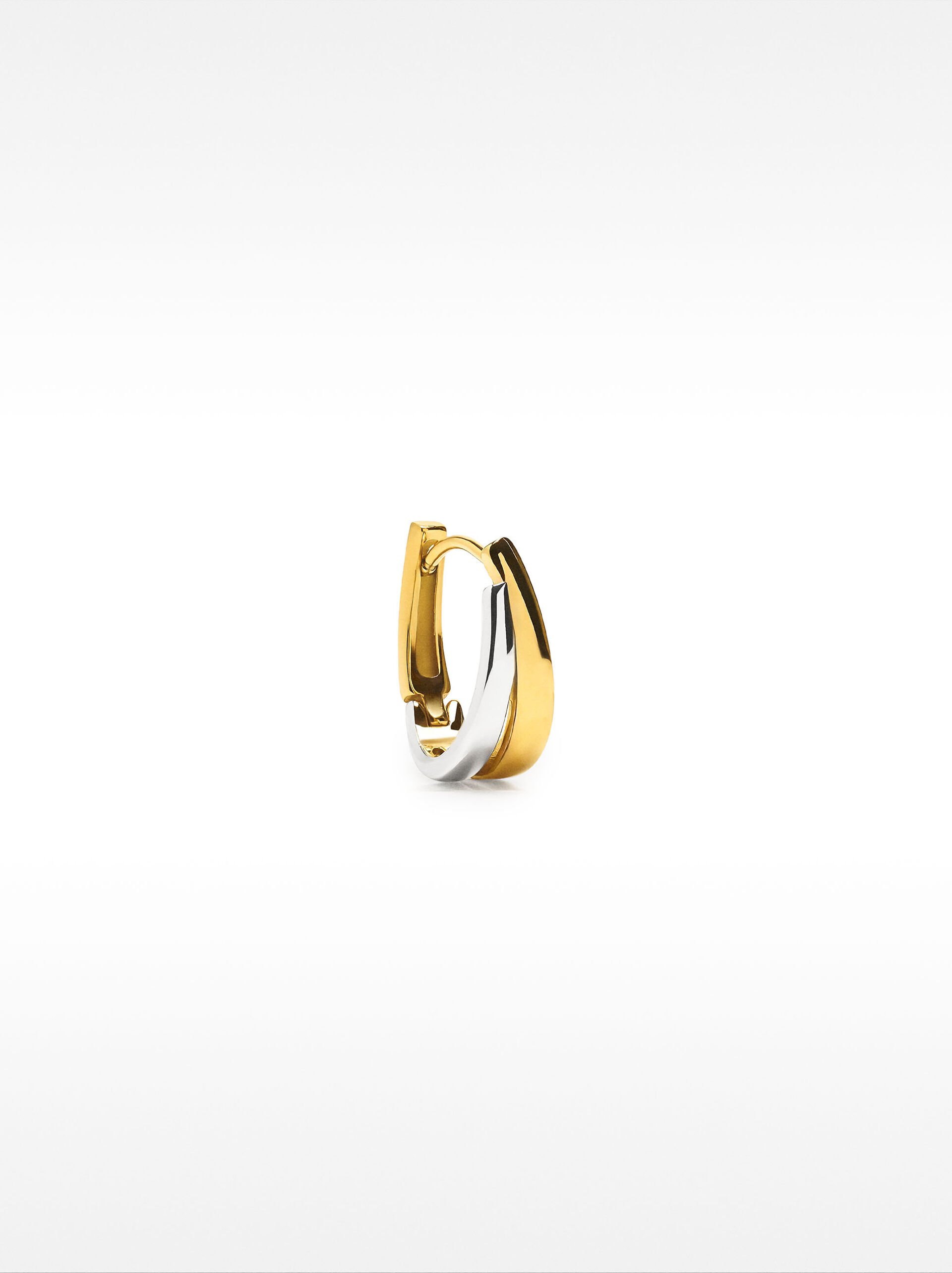 Single bicolor hoop earring - stainless steel image number 0.0