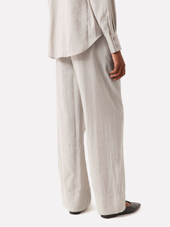 Online Exclusive - Straight Trousers With Pleats, Beige, hi-res