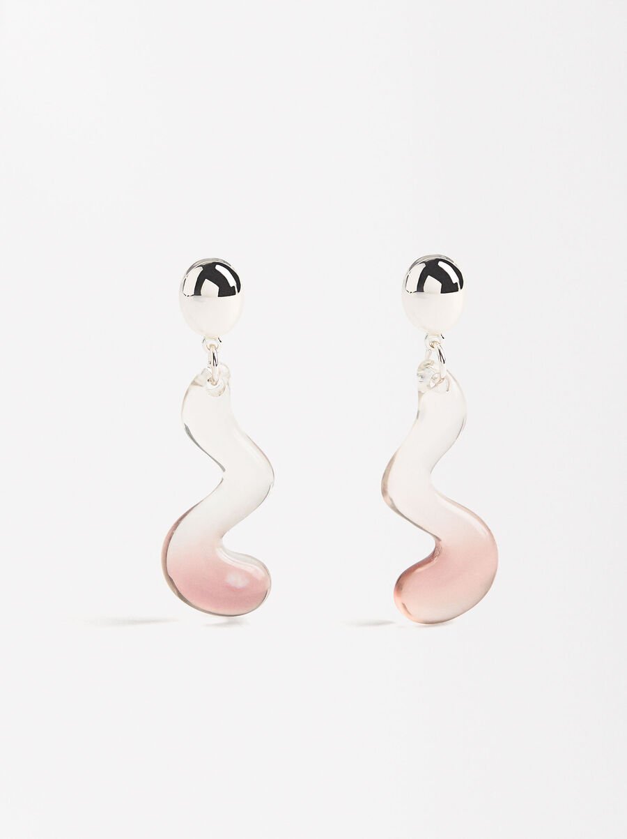 Bicolor wave earrings