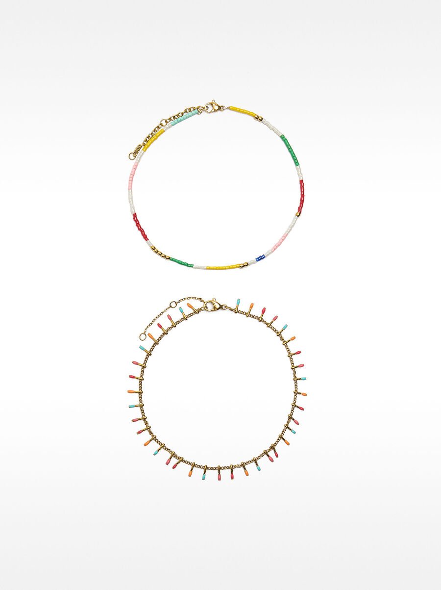 Set de pulseiras de pé com esmaltado - aço inoxidável