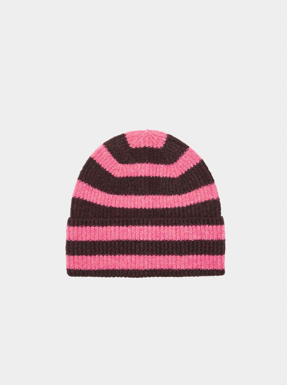 Gorro às riscas com dobra