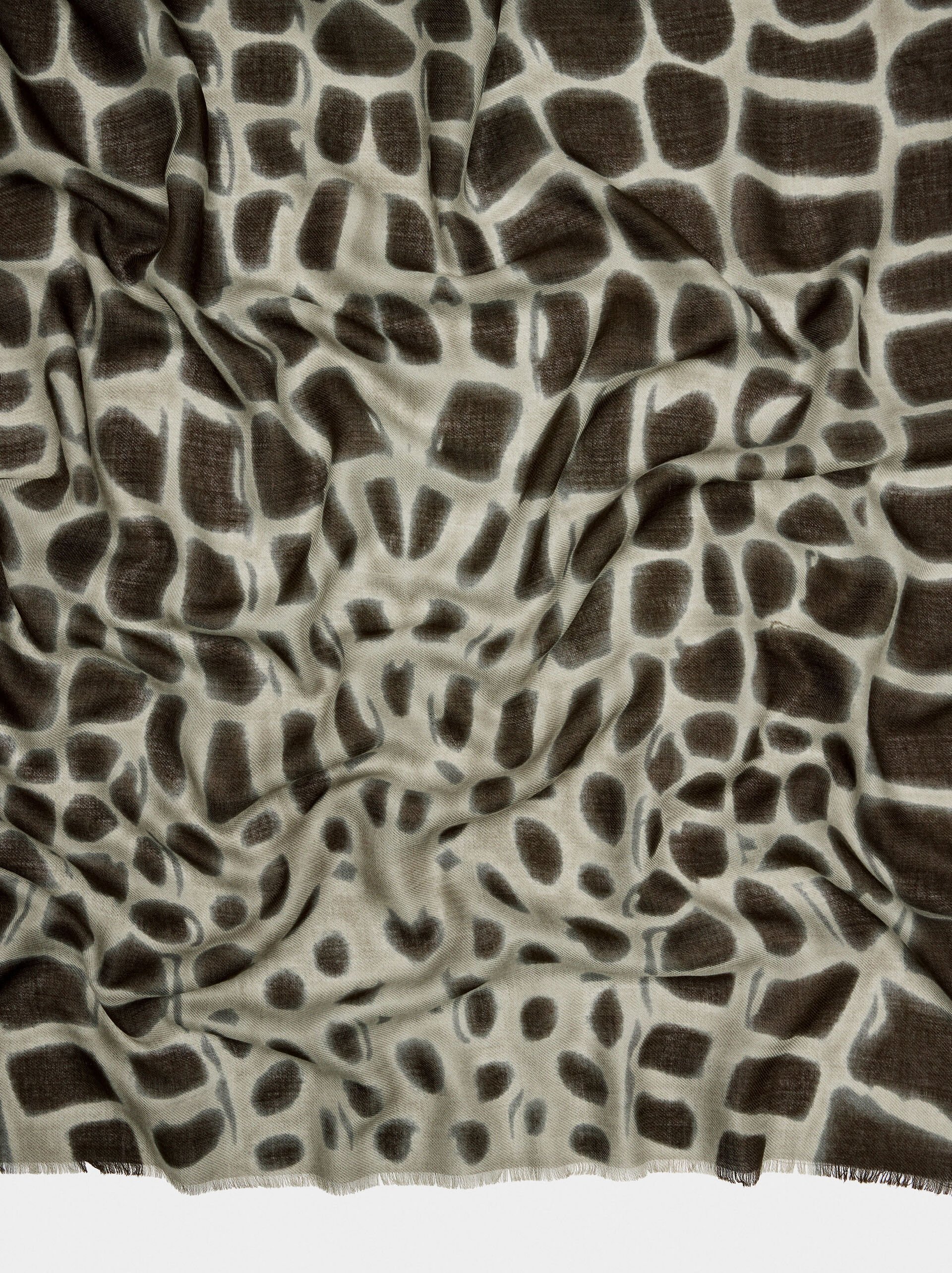 Printed scarf with wool blend image number 1.0