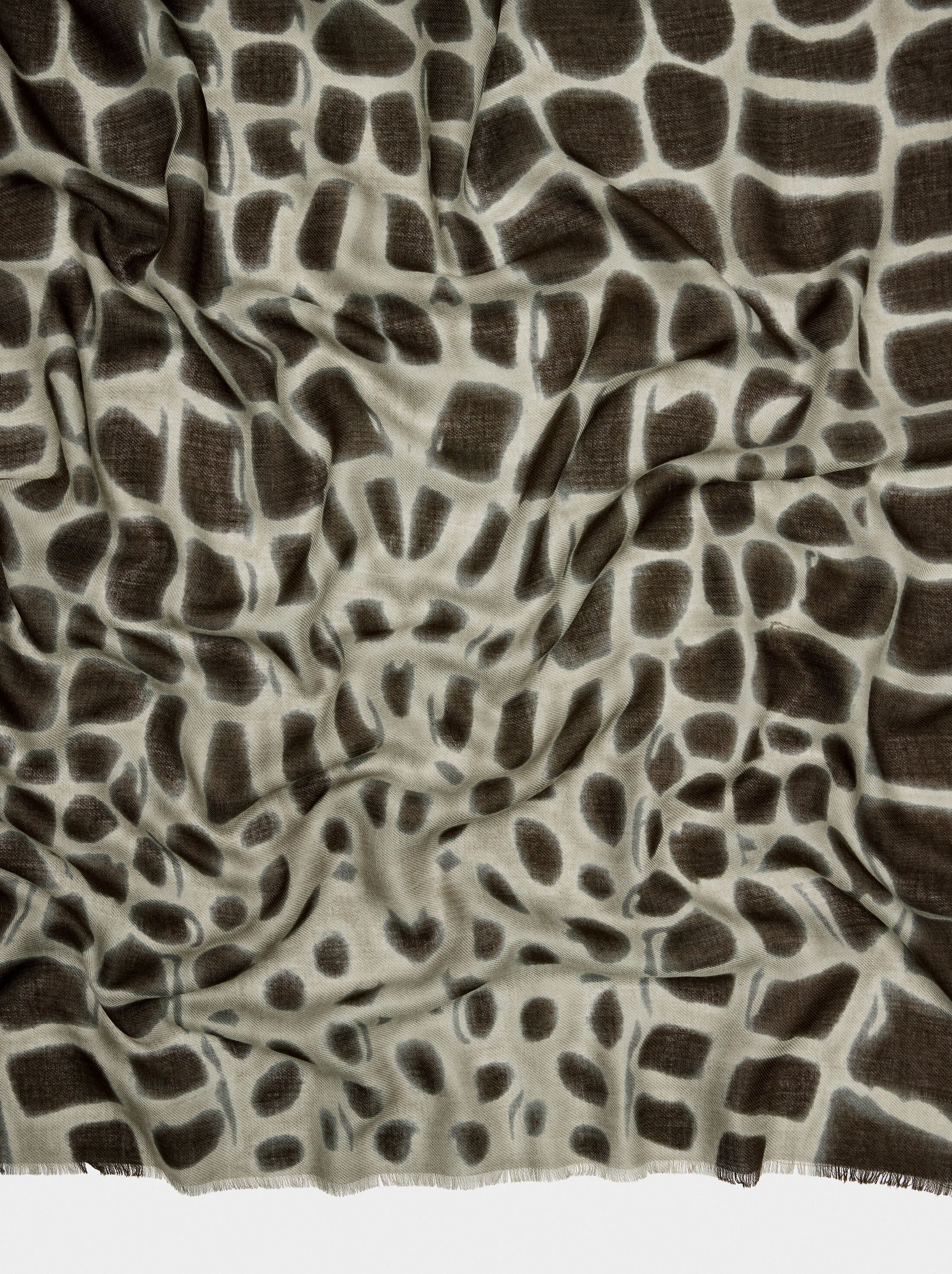 Printed scarf with wool blend image number 1.0