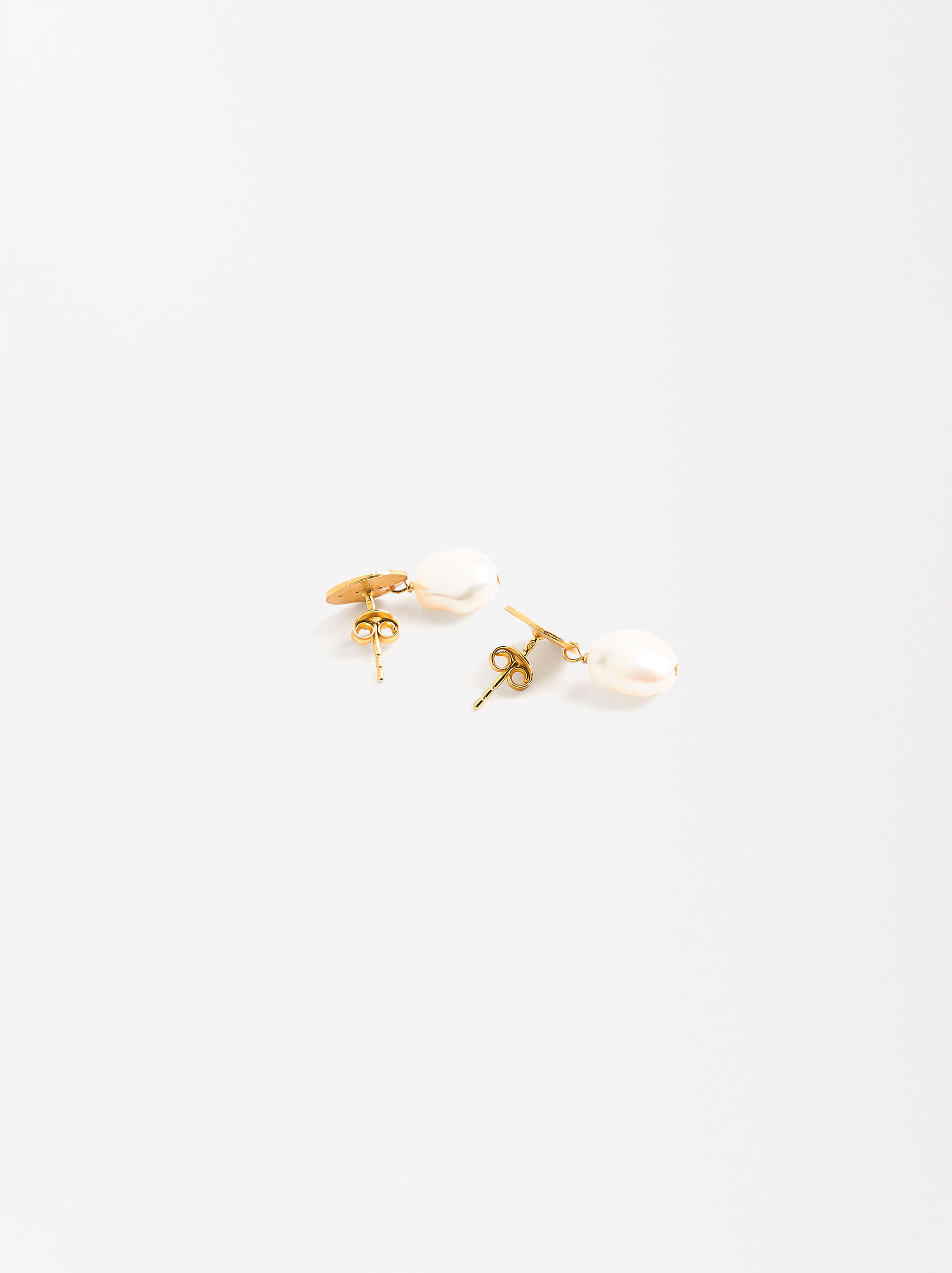 Short earrings with freshwater pearls - 925 sterling silver image number 3.0