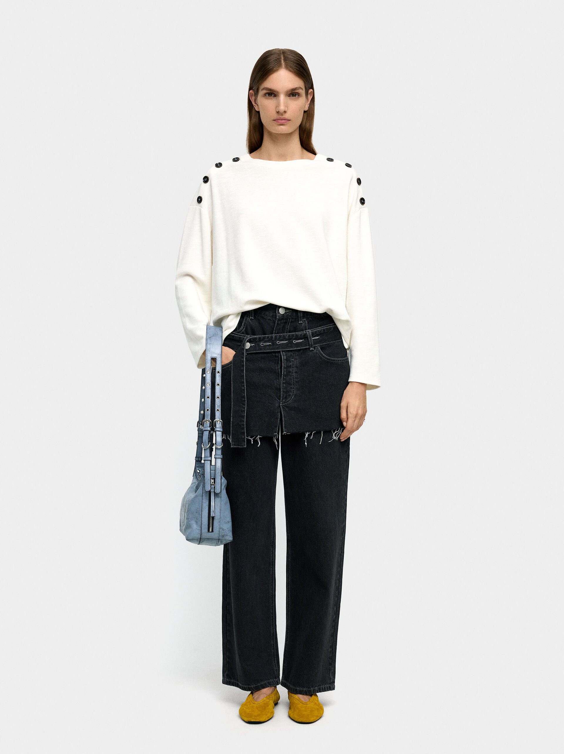 Long-sleeve sweater with buttons image number 2.0