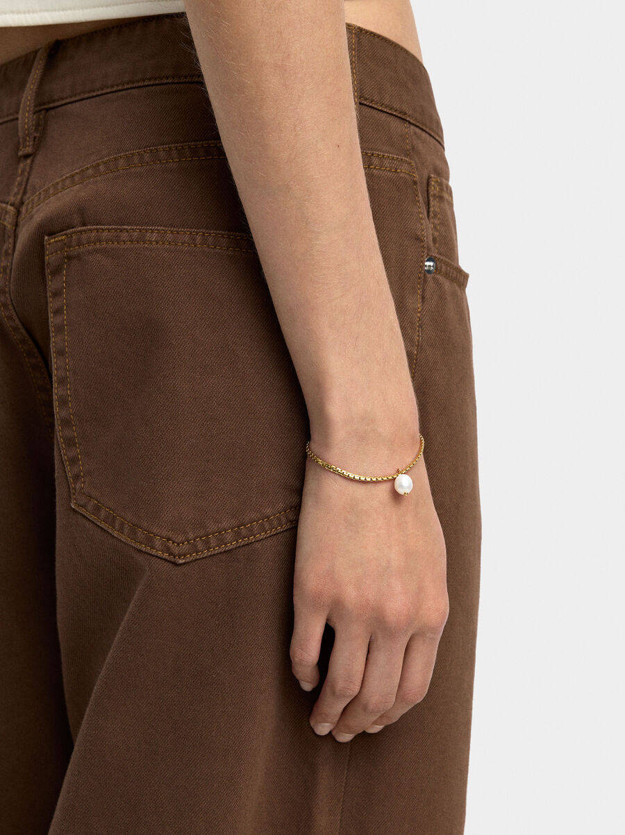 Bracelet with freshwater pearl – stainless steel