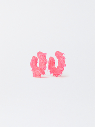 Silicone Earrings, Pink, hi-res
