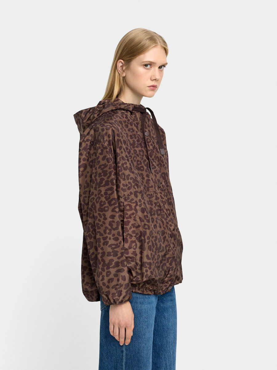 Printed parka with hood