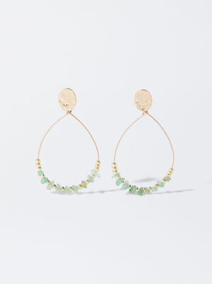 Gold-Toned Earrings With Stones image number 1.0