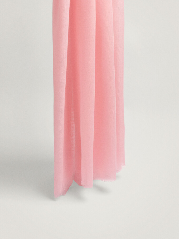 Plain Pashmina Made From Recycled Materials, Pink, hi-res