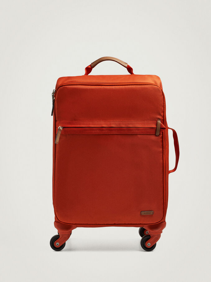 Nylon Suitcase, Orange, hi-res