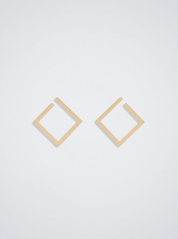 Pendientes Metálicos Dorados, Dorado, hi-res