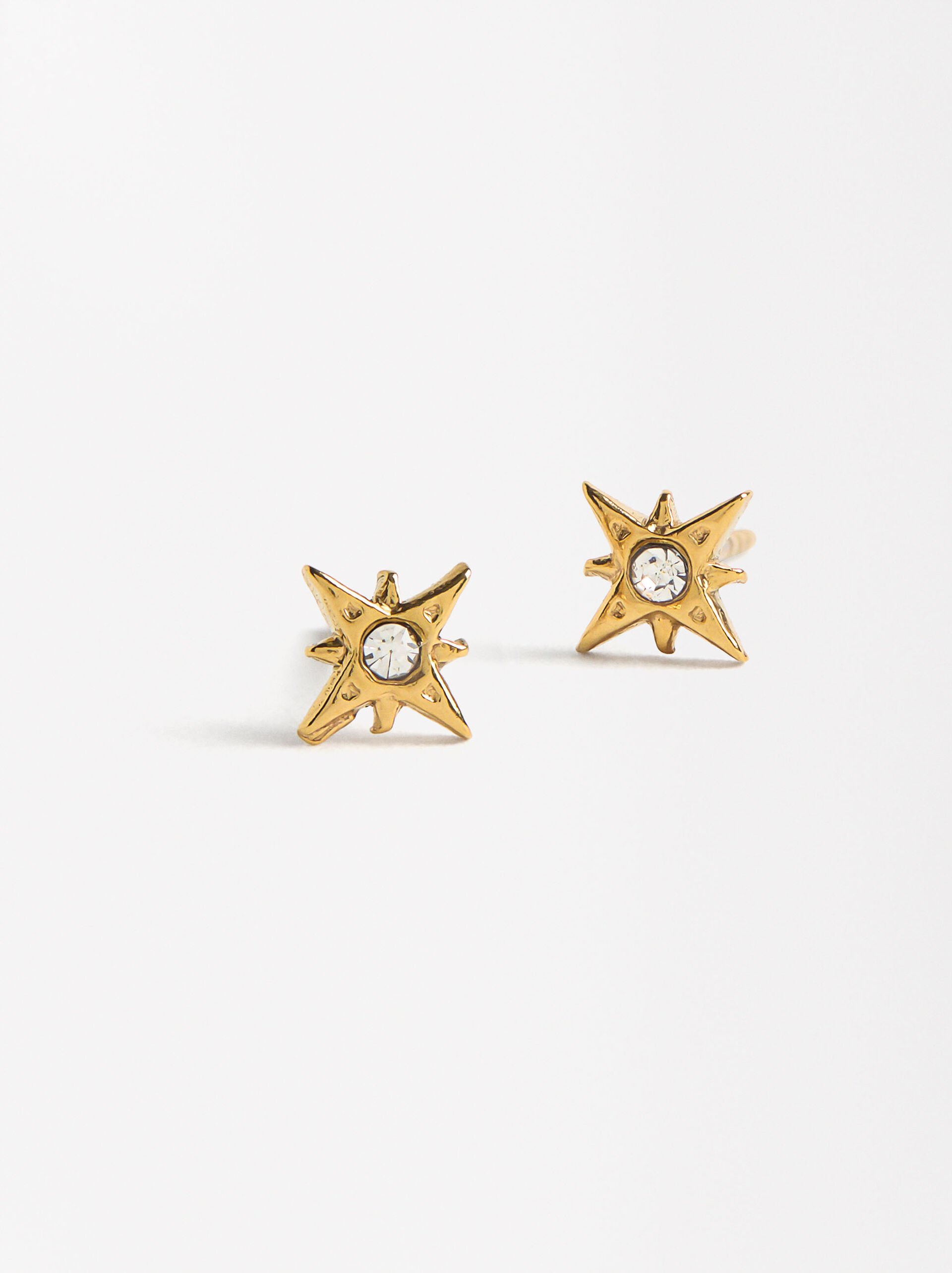 Set of necklace and earrings with star - stainless steel image number 5.0