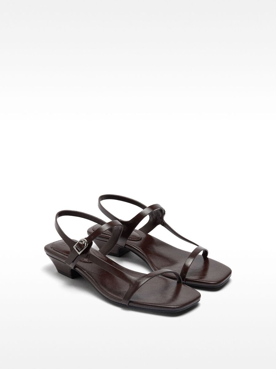 Heeled sandals with thin straps
