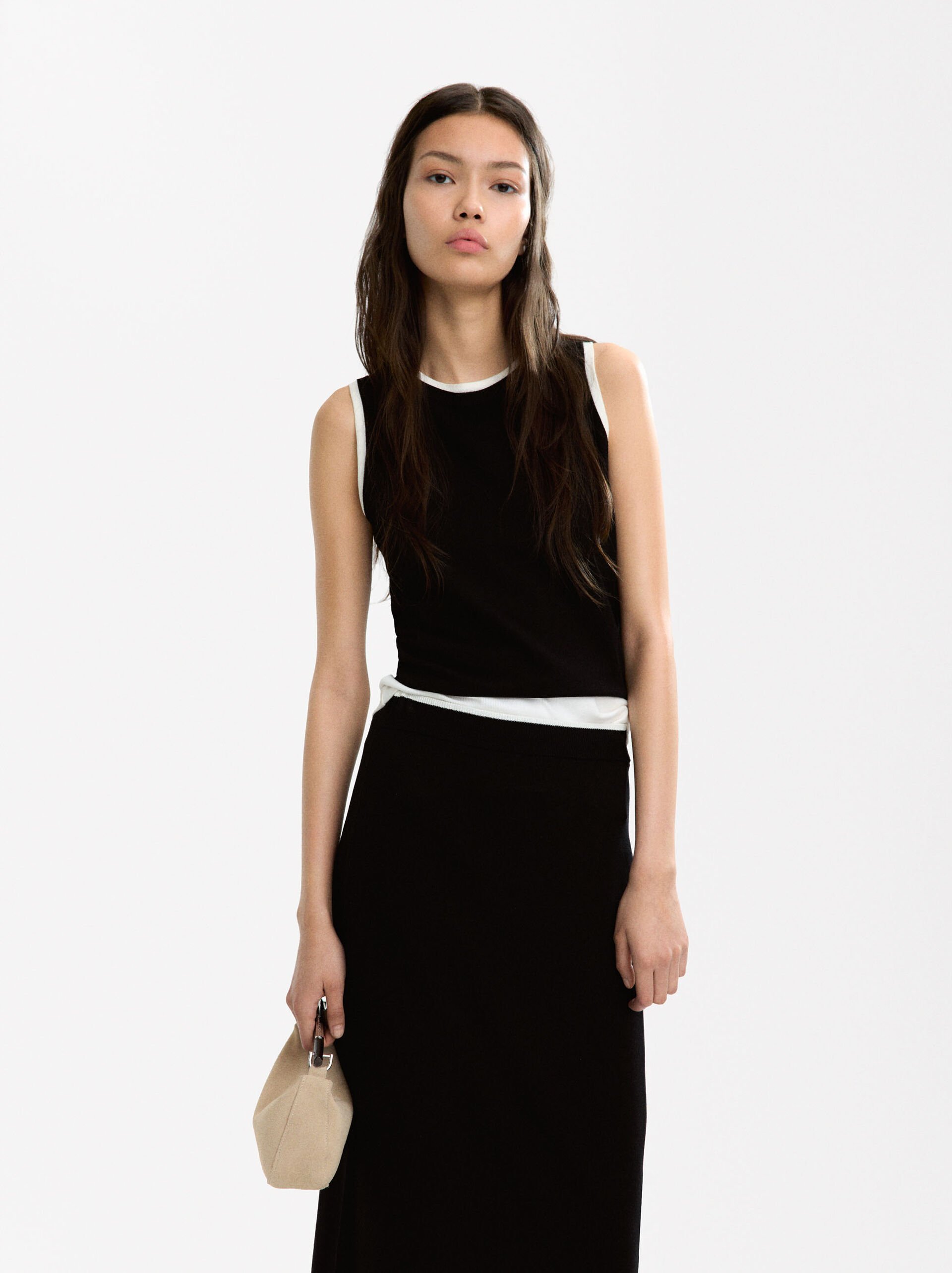 Contrast knit top image number 0.0