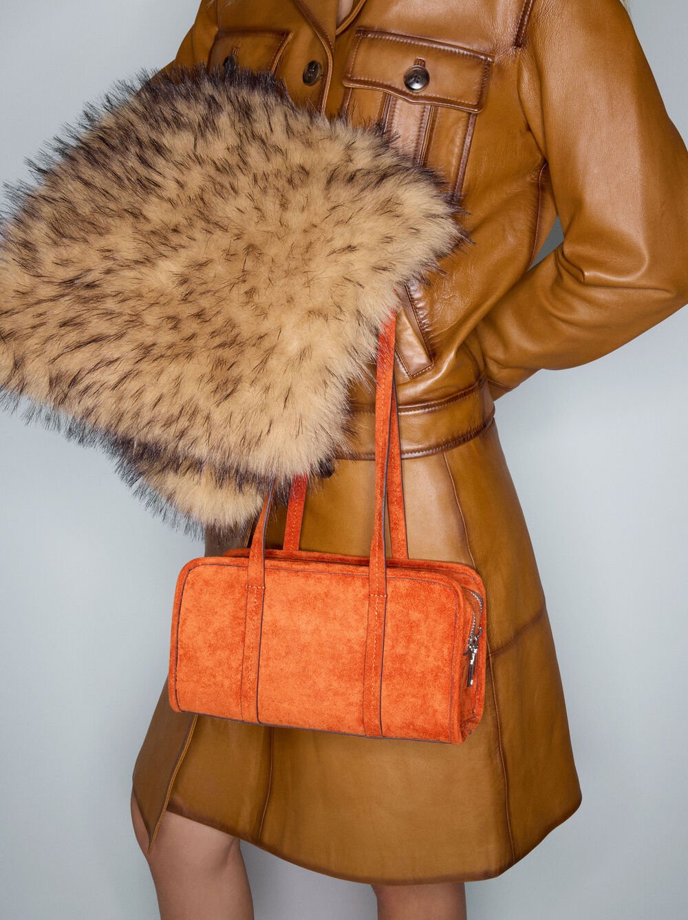 Bolso bowling efecto piel