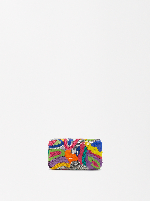 Party Handbag With Sequins And Beads, Multicolor, hi-res