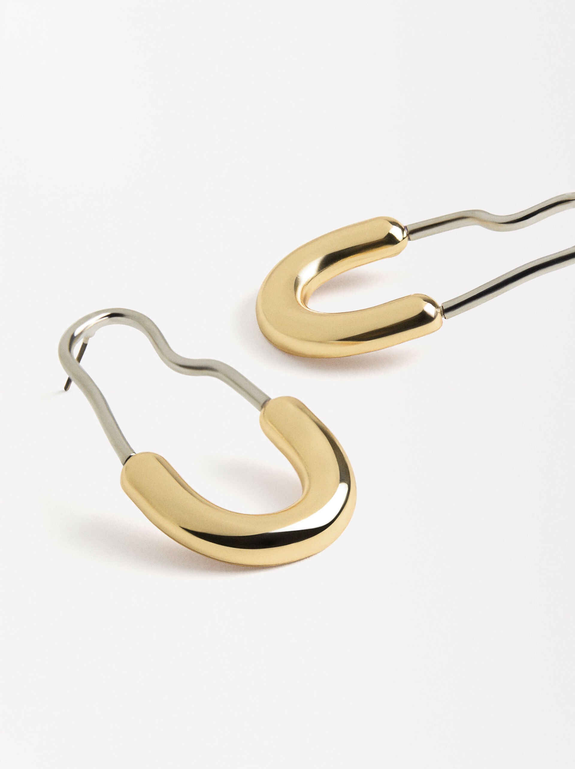 Long irregular bicolor earrings image number 2.0
