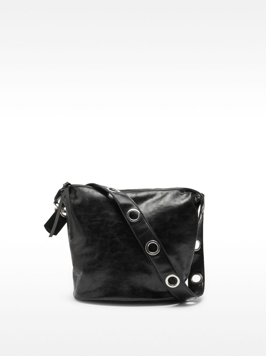 Shoulder bag with cracked effect
