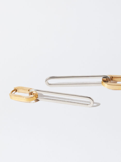 Two-Tone Stainless Steel Earrings